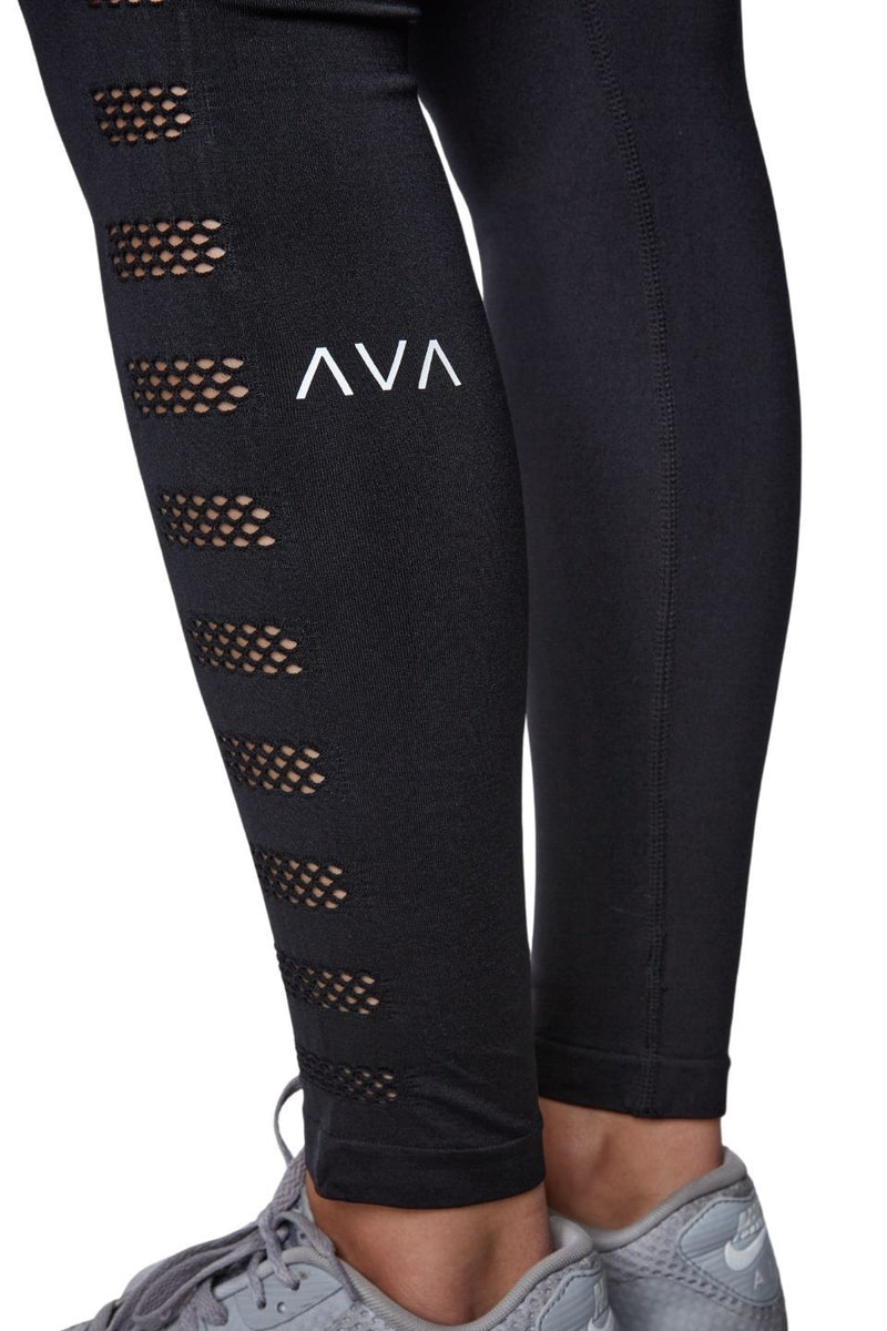 Active Lace-Up Mesh Side Workout Leggings - CHARCOAL - Treasure Island